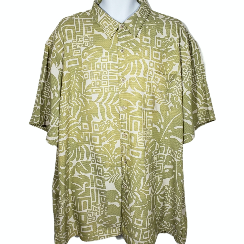 KAHALA 1936 Hawaiian Button Down Shirt Green 3XL